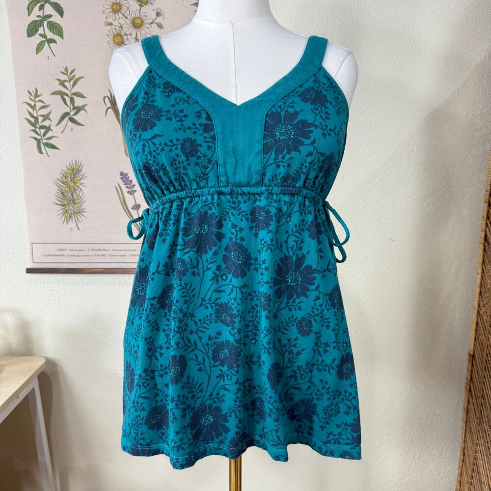 Y2k Floral Babydoll Tank Top Fairy Grunge Forest Whimsy Boho Coastal Cowgirl L